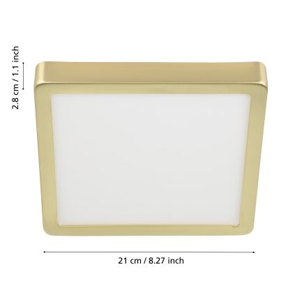 Eglo - Plafonieră LED, 17 W, 230 V, 21 x 21 cm