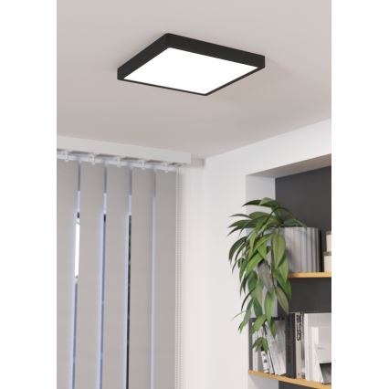 Eglo - Plafonieră LED dimabilă, 20,5 W, 230 V, negru, 28,5 x 28,5 cm