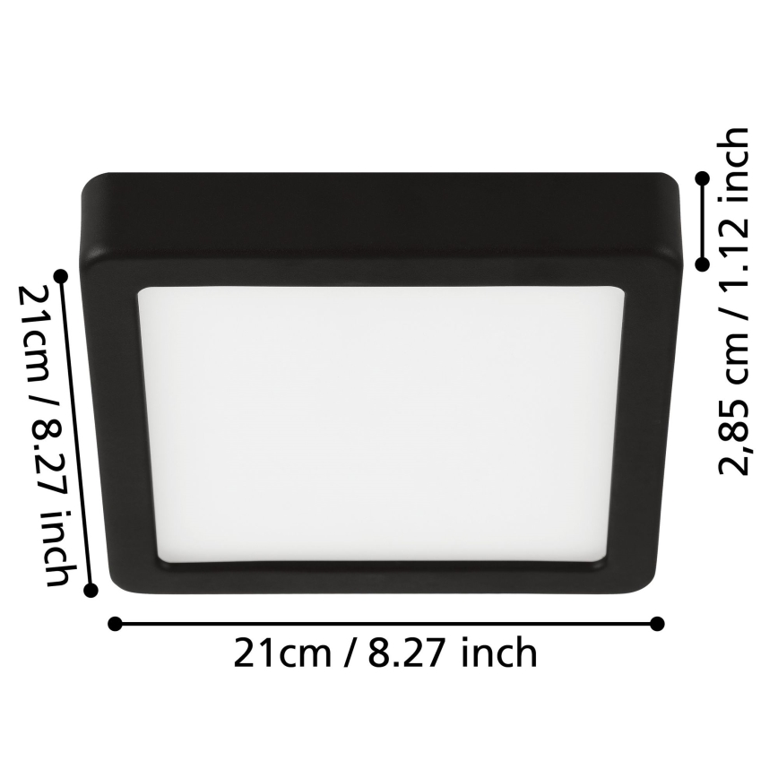 Eglo - Plafonieră LED pentru baie LED/17W/230V IP44 crom lucios 21x21 cm