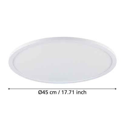 Eglo - Plafonier LED reglabil intensitate LED/33,5W/230V diam. 45 cm alb