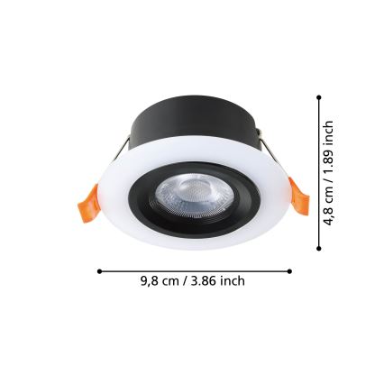 Eglo - Set 3x spot încastrat LED/4,8W/230V negru