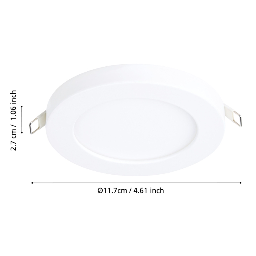 Eglo - Corp de iluminat încastrat LED 5,5 W, 230 V, 3000 K, alb, Ø 11,7 cm