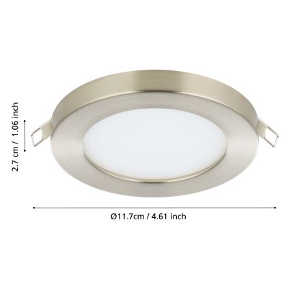 Eglo - Spot LED încastrat LED/5,5W/230V 3000K crom mat Ø 11,7 cm