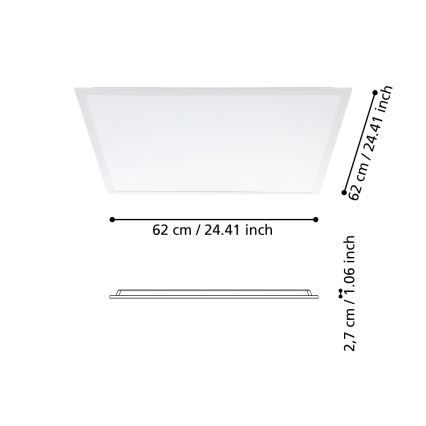Eglo - Panou LED aplicat 33W/230V 62x62 cm