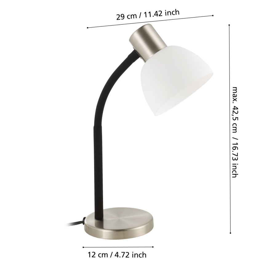 Eglo - Lampă de masă 1xE14/25W/230V negru/crom mat