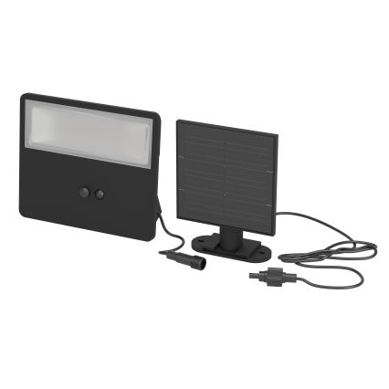 Eglo - Aplica solară LED de perete cu senzor, 6,7 W, 3,7 V, 2400 mAh, IP44, neagră