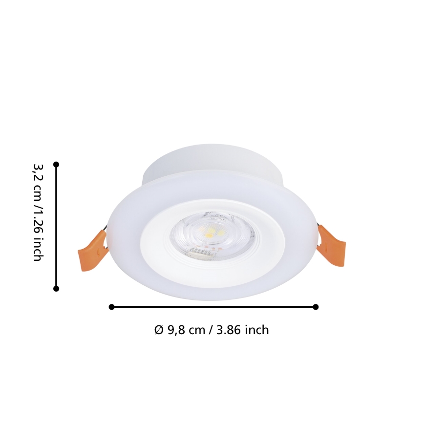 Eglo - Set 3x LED RGBW, spot încastrat pentru baie, reglabil, LED/3,8W/230V, 2700-6500K, IP44 + telecomandă