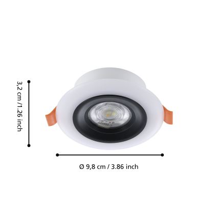 Eglo - Set 3x spoturi LED RGBW încastrate pentru baie, cu funcție dimmer, LED/3,8W/230V 2700-6500K IP44 + telecomandă
