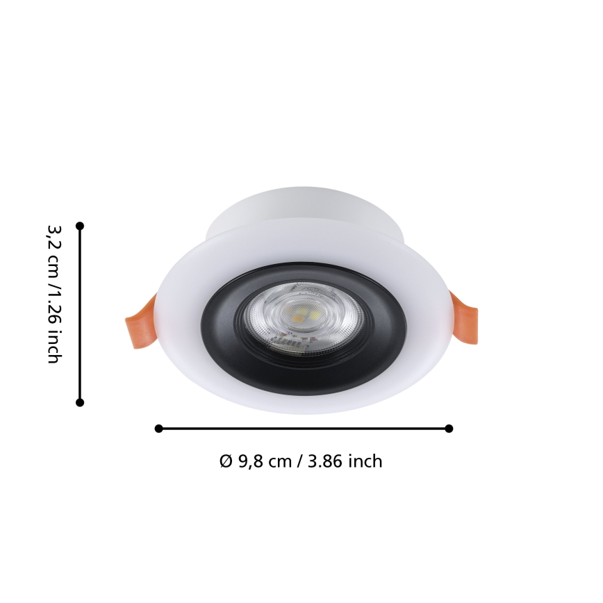 Eglo - Set 3x spoturi LED RGBW încastrate pentru baie, cu funcție dimmer, LED/3,8W/230V 2700-6500K IP44 + telecomandă