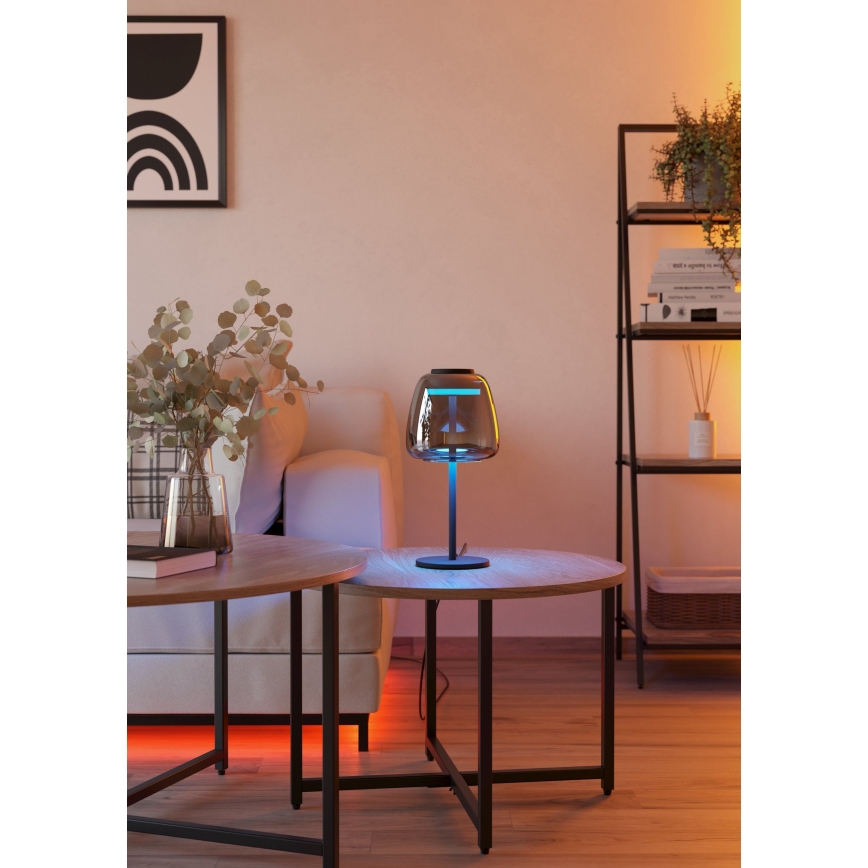 Eglo - Lampă de masă LED RGBW reglabilă LED/7,7W/230V 2700-6500K fumurie