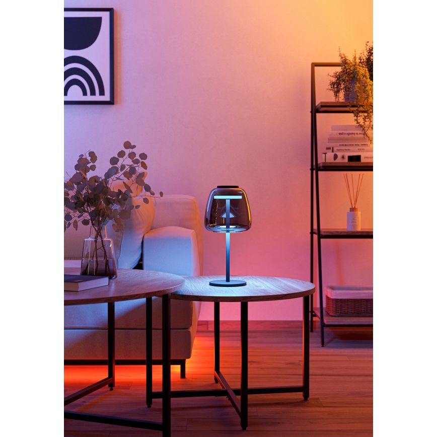 Eglo - Lampă de masă LED RGBW reglabilă LED/7,7W/230V 2700-6500K fumurie