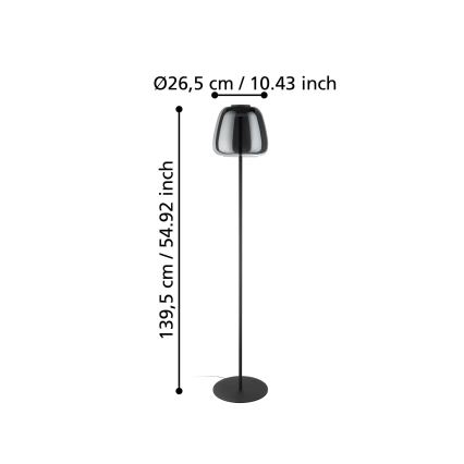 Eglo - Lampadar LED RGBW dimabil, 15,5W/230V, 2700-6500K, fumuriu