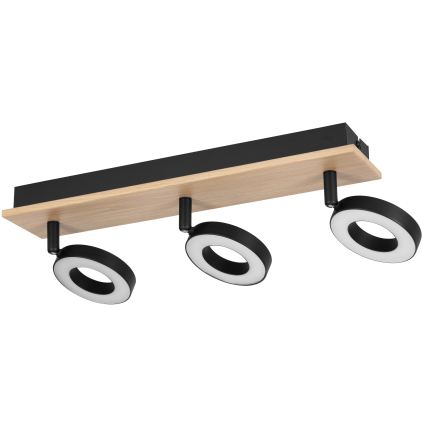 Eglo - Spot LED, 3 x LED / 4,2 W / 230 V, negru/maro