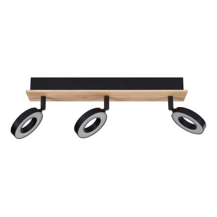 Eglo - Spot LED, 3 x LED / 4,2 W / 230 V, negru/maro