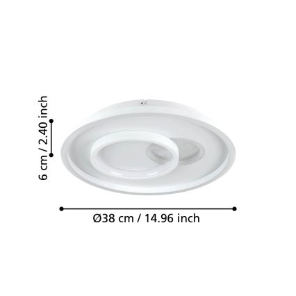 Eglo - Plafonieră LED/14W/230V + LED/8,5W Ø 38 cm albă