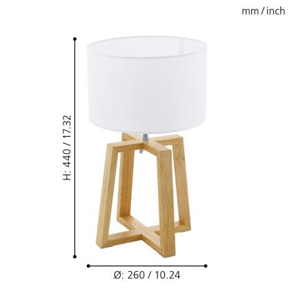 Eglo - Lampă de masă 1x E27/60W/230V