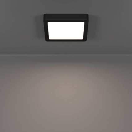 Eglo - Plafonieră LED, 7W, 230V, 2700/4000/6500K, 15 x 15 cm, negru
