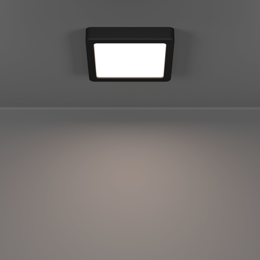 Eglo - Plafonieră LED, 7W, 230V, 2700/4000/6500K, 15 x 15 cm, negru