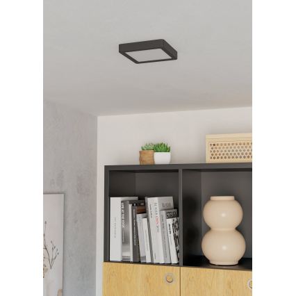 Eglo - Plafonieră LED, 7W, 230V, 2700/4000/6500K, 15 x 15 cm, negru