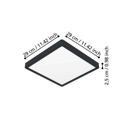 Eglo - Plafonieră LED/13W/230V 2700/4000/6500K 29x29cm neagră