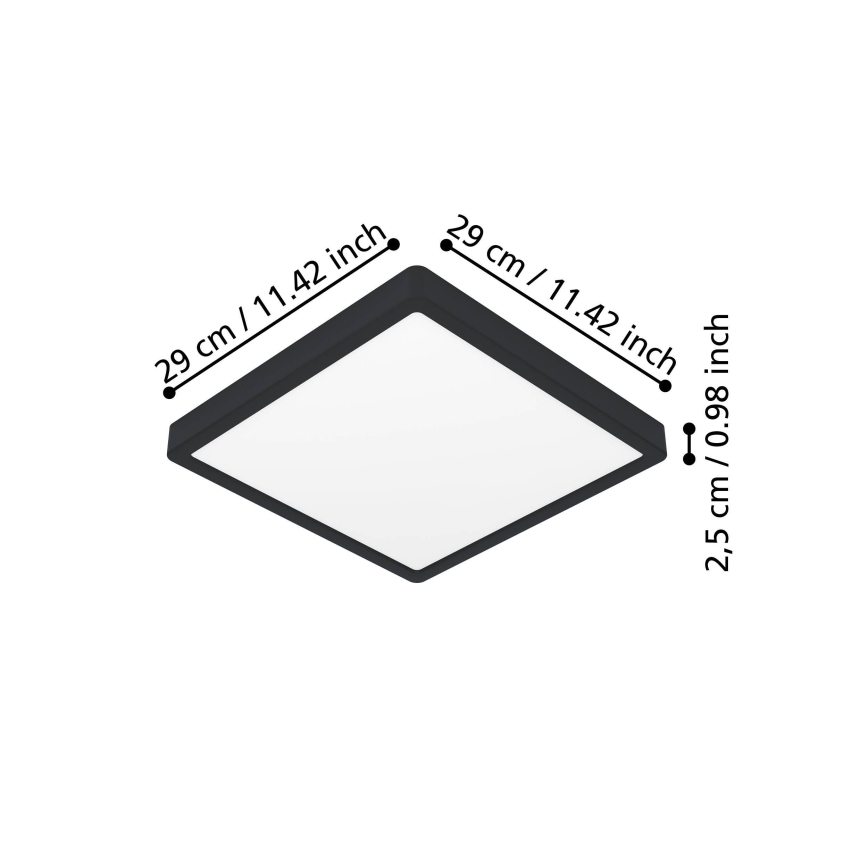 Eglo - Plafonieră LED/13W/230V 2700/4000/6500K 29x29cm neagră