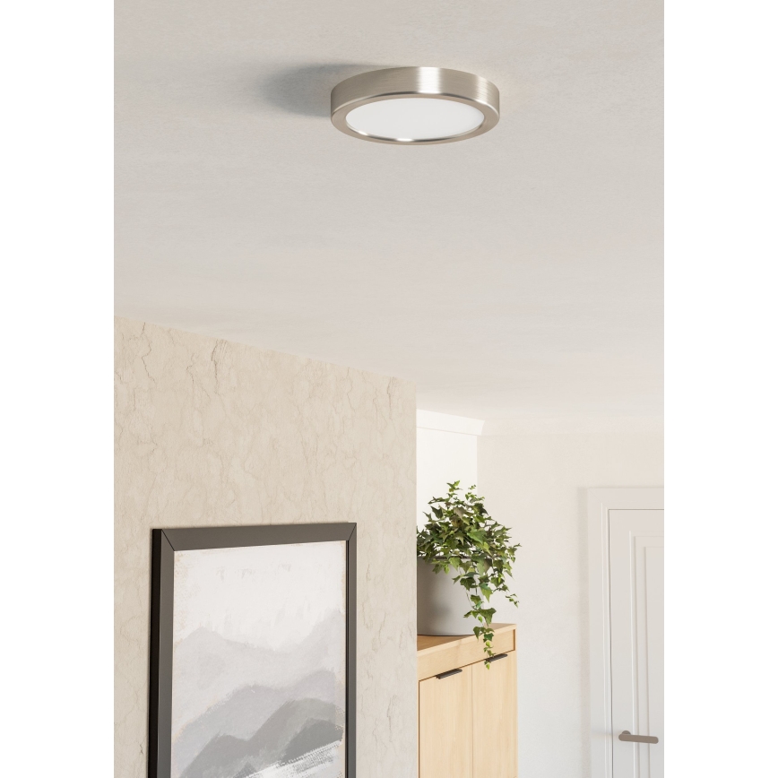 Eglo - Plafonieră LED 7,5 W, 230 V, 2700/4000/6500 K, Ø 16,6 cm, crom mat