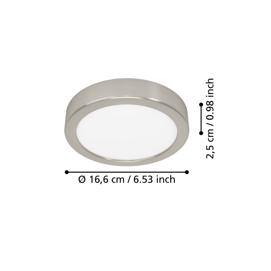 Eglo - Plafonieră LED 7,5 W, 230 V, 2700/4000/6500 K, Ø 16,6 cm, crom mat