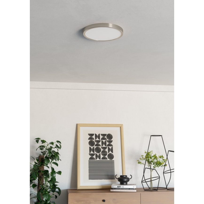 Eglo - Plafonieră LED, 14,2W, 230V, 2700/4000/6500K, Ø 27,8 cm, crom mat