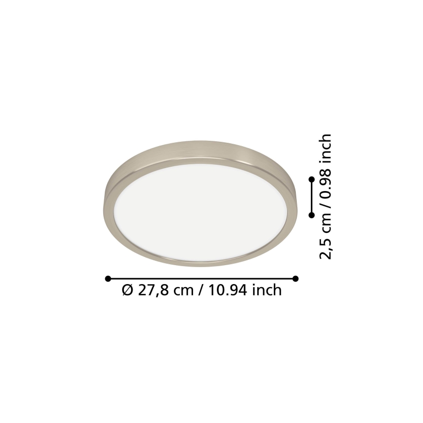 Eglo - Plafonieră LED, 14,2W, 230V, 2700/4000/6500K, Ø 27,8 cm, crom mat
