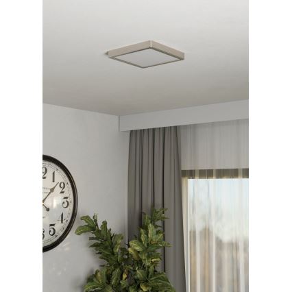Eglo - Plafonieră LED 10,5 W, 230 V, 2700/4000/6500 K, 22 x 22 cm, crom mat