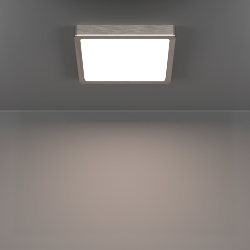 Eglo - Plafonieră LED 10,5 W, 230 V, 2700/4000/6500 K, 22 x 22 cm, crom mat