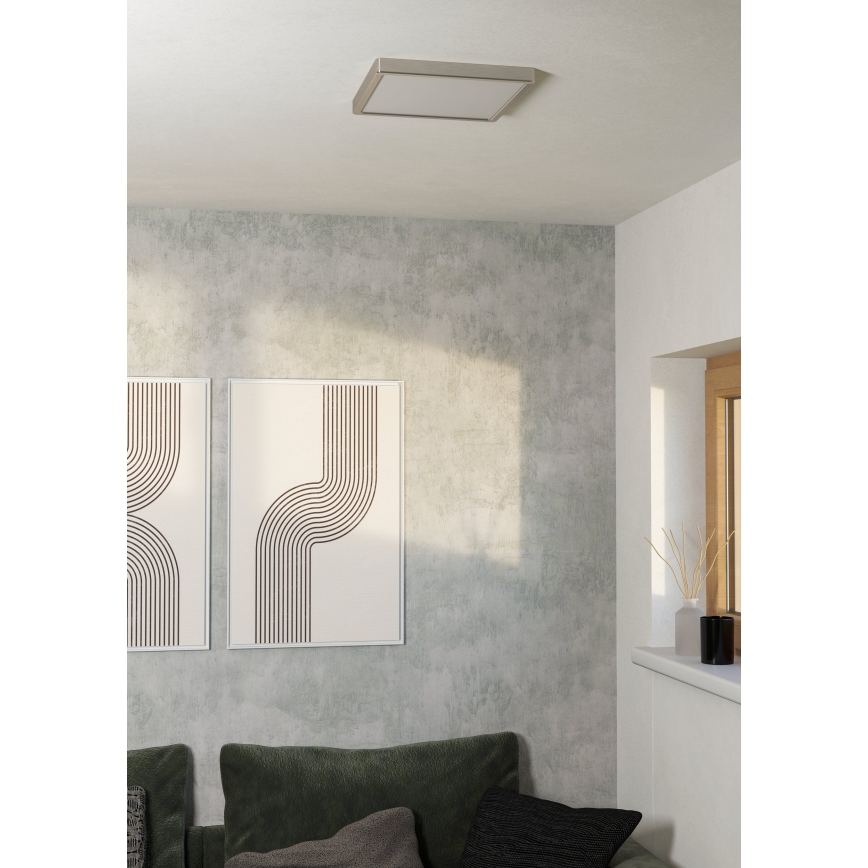 Eglo Plafonieră LED, 13W, 230V, 2700/4000/6500K, 29x29 cm, crom mat