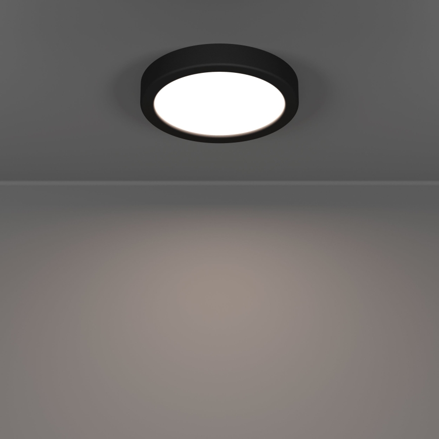 Eglo - Plafonieră LED pentru baie, 7,5 W, 230 V, Ø 16,6 cm, IP44, negru