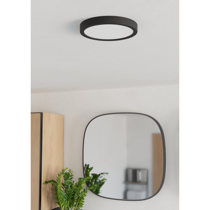 Eglo - Plafonieră LED pentru baie, 11,5W/230V, 2700/4000/6500K, Ø 21,1 cm, IP44, negru