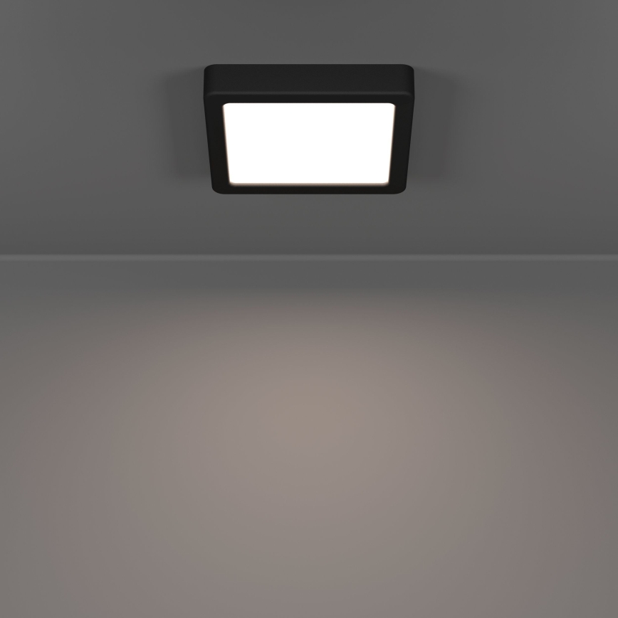 Eglo - Plafonieră LED pentru baie, 7W, 230V, 2700/4000/6500K, 15x15 cm, IP44, negru