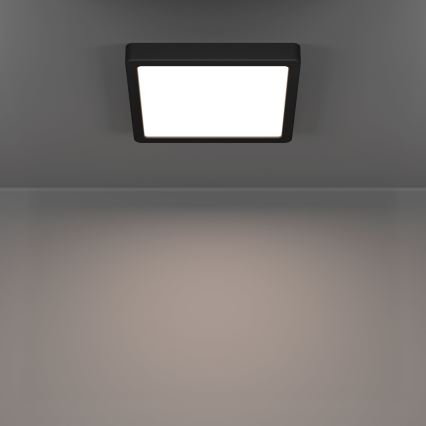 Eglo - Plafonieră LED pentru baie, 10,5 W, 230 V, 22 x 22 cm, IP44, neagră