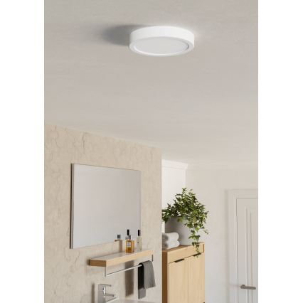 Eglo - Plafonieră LED pentru baie, 7,5 W, 230 V, 2700/4000/6500 K, Ø 16,6 cm, IP44, alb