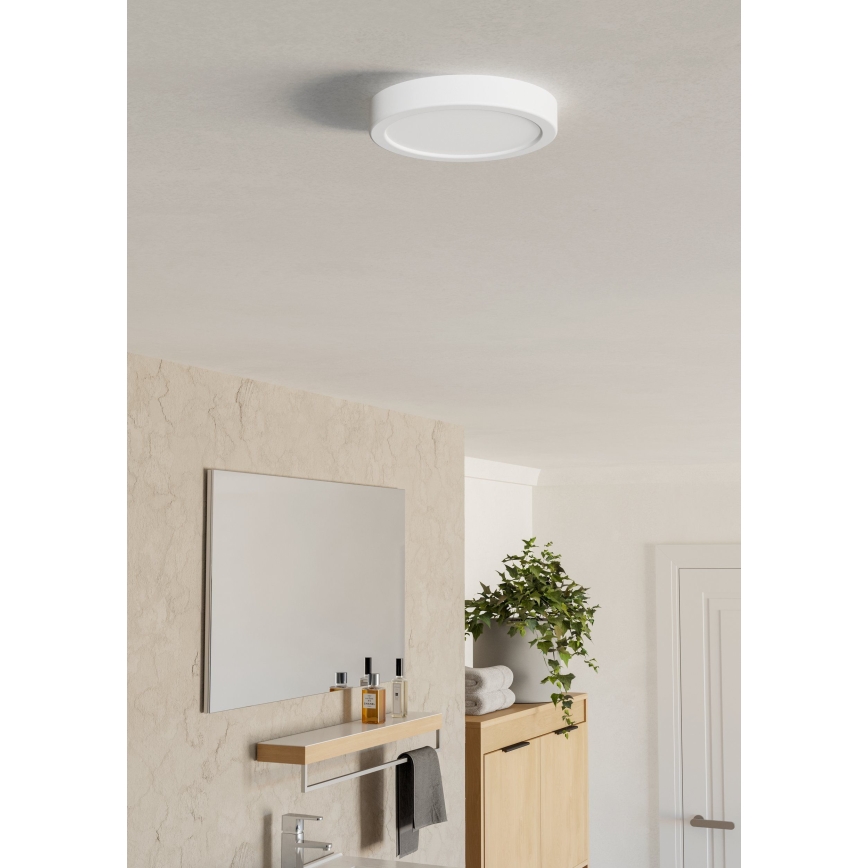 Eglo - Plafonieră LED pentru baie, 7,5 W, 230 V, 2700/4000/6500 K, Ø 16,6 cm, IP44, alb