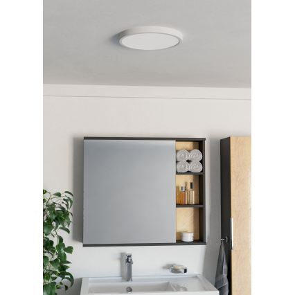 Eglo - Plafonieră LED pentru baie, 14,2 W, 230 V, 2700/4000/6500 K, Ø 27,8 cm, IP44, alb