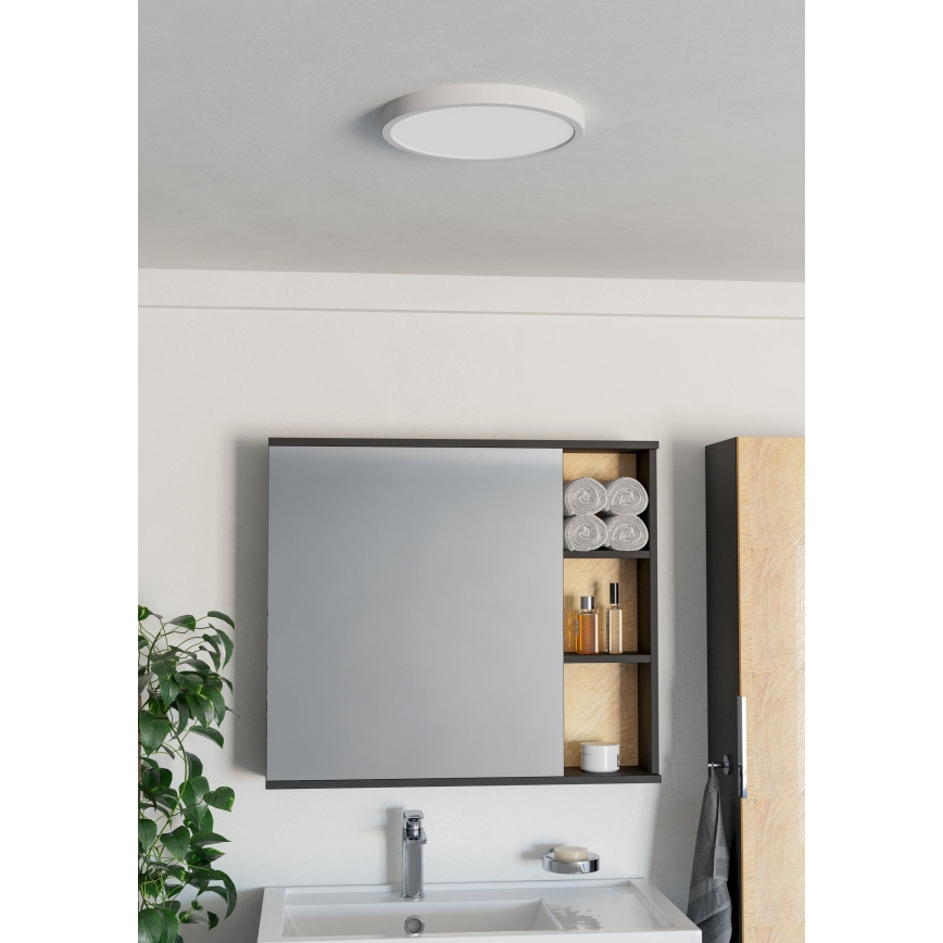 Eglo - Plafonieră LED pentru baie, 14,2 W, 230 V, 2700/4000/6500 K, Ø 27,8 cm, IP44, alb