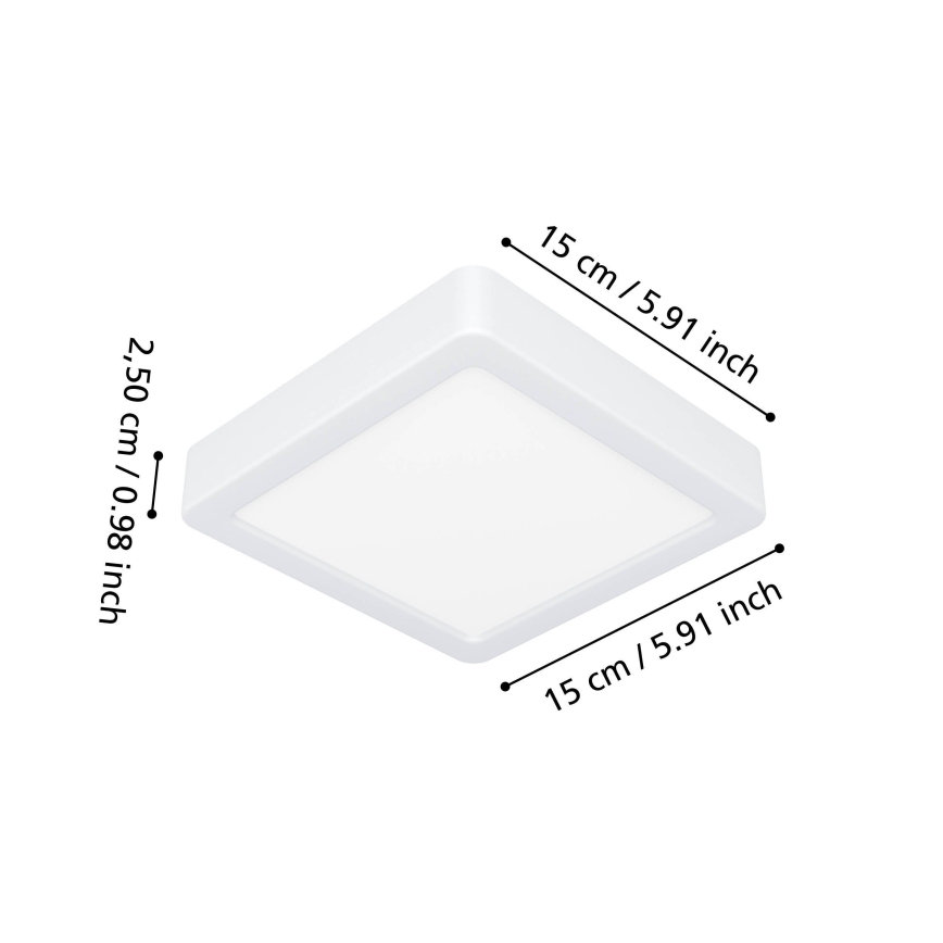 Eglo - Plafonieră LED pentru baie LED/7W/230V 2700/4000/6500K 15x15 cm IP44 alb
