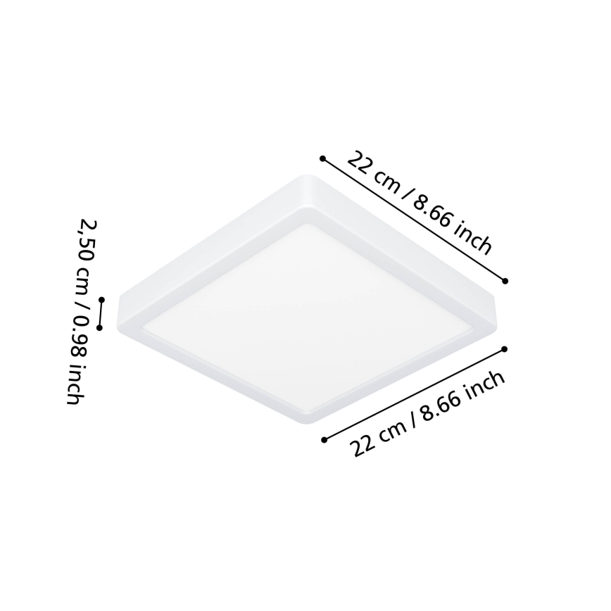 Eglo - LED Plafonieră pentru baie LED/10,5W/230V 2700/4000/6500K 22x22 cm IP44 albă