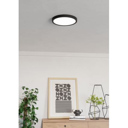 Eglo - Plafonieră LED RGBW dimmabilă pentru baie LED/14,3W/230V 2700-6500K Ø 27,8cm IP44 negru