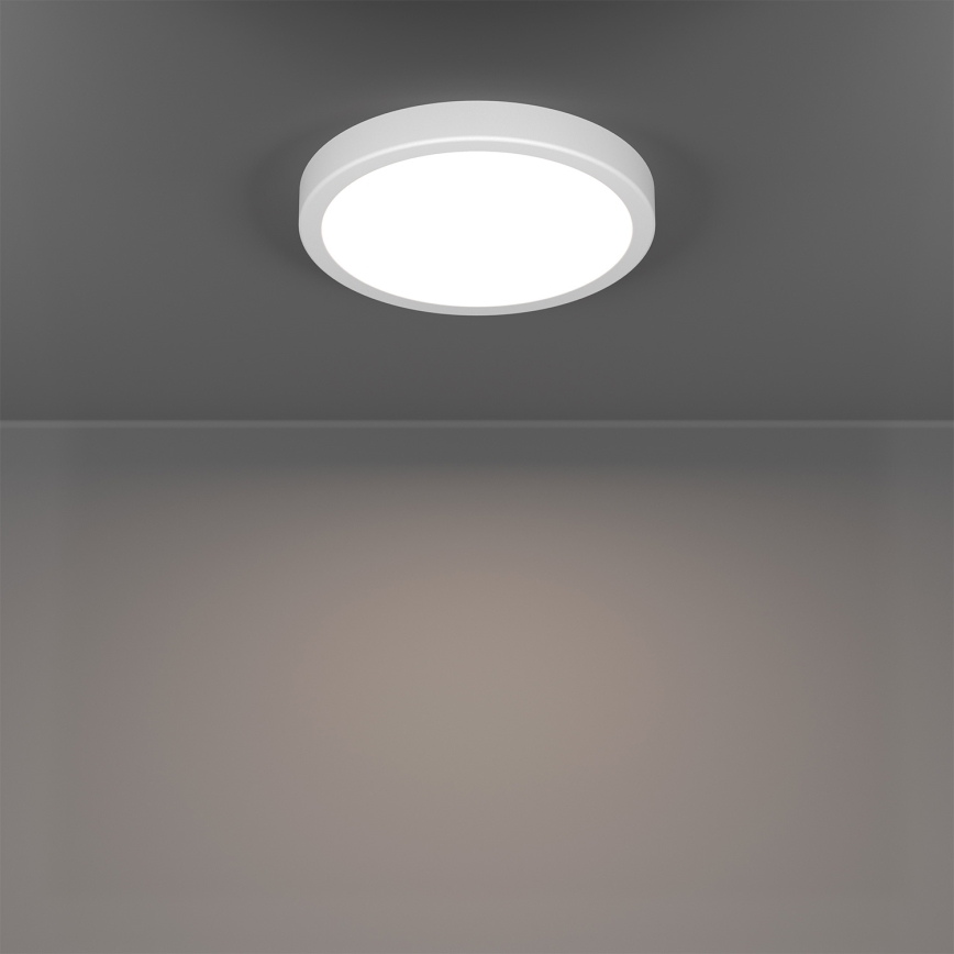 Eglo - Plafonieră de baie LED RGBW dimabilă, 11,2 W/230 V, 2700-6500 K, Ø 21,1 cm, IP44, albă