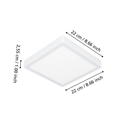 Eglo - Plafonieră LED RGBW dimmabilă pentru baie LED/10,5W/230V 2700-6500K 22x22 cm IP44 albă