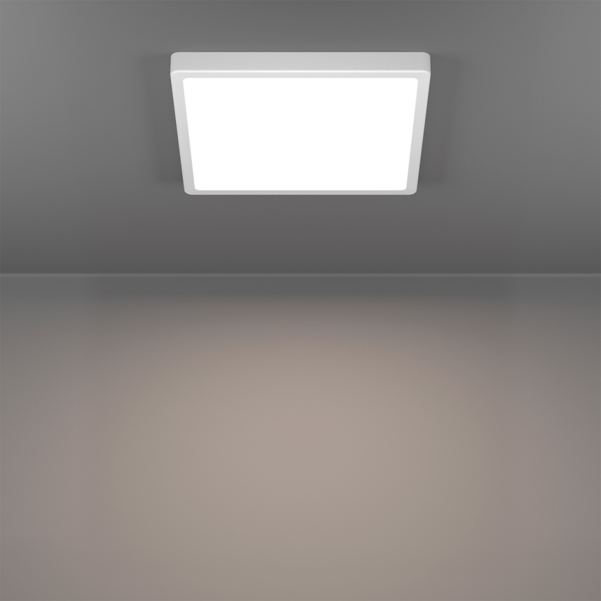 Eglo - Plafonieră LED RGBW dimabilă pentru baie, 13,5 W, 230 V, 2700–6500 K, 29,5 x 29,5 cm, IP44, albă