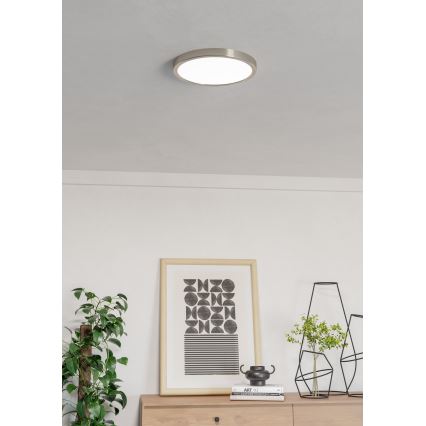 Eglo Plafonieră LED RGBW dimabilă pentru baie, 14,3 W, 230 V, 2700-6500 K, Ø 27,8 cm, IP44, crom mat