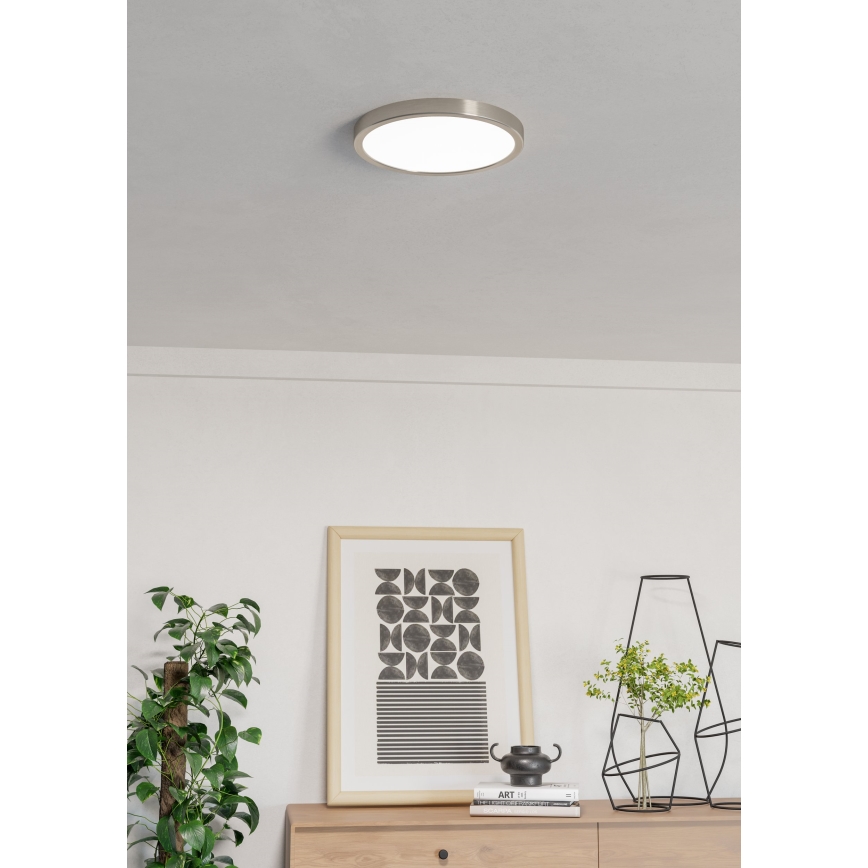 Eglo Plafonieră LED RGBW dimabilă pentru baie, 14,3 W, 230 V, 2700-6500 K, Ø 27,8 cm, IP44, crom mat