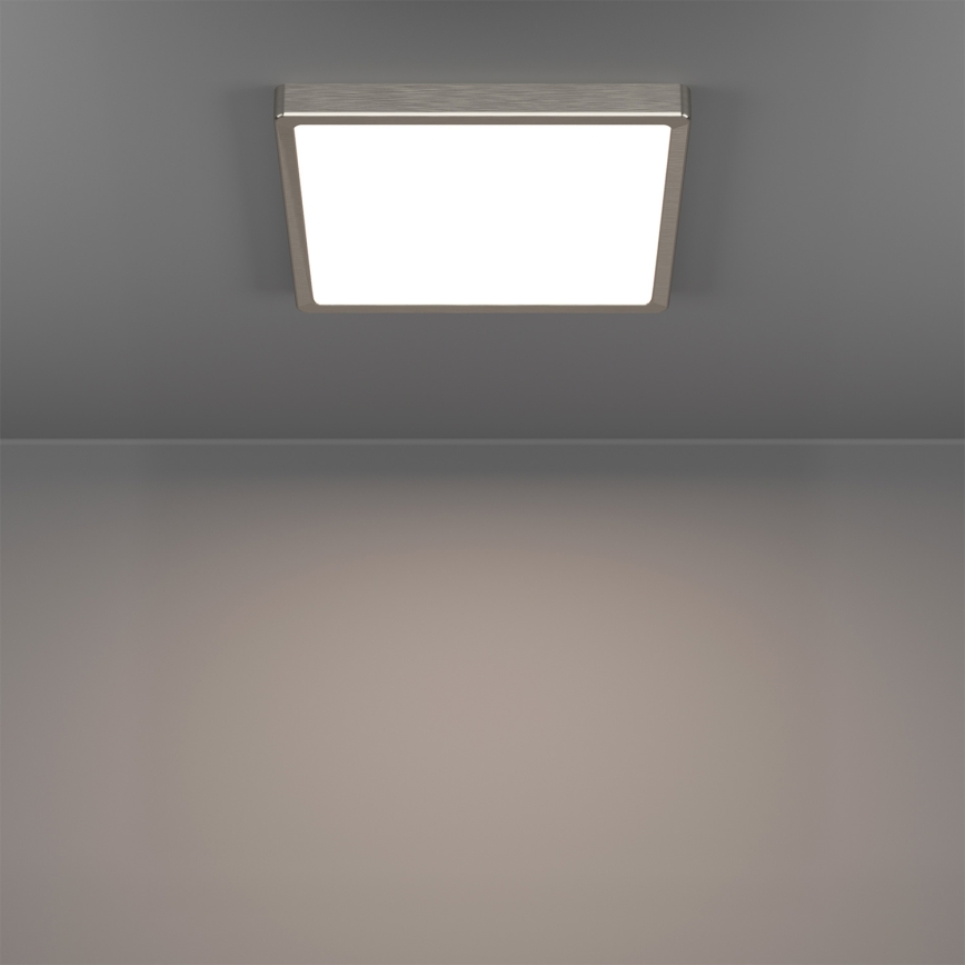 Eglo – Plafonieră LED RGBW cu funcție dimmer pentru baie, LED/13,5W/230V, 2700-6500K, 29,5x29,5 cm, IP44, crom mat