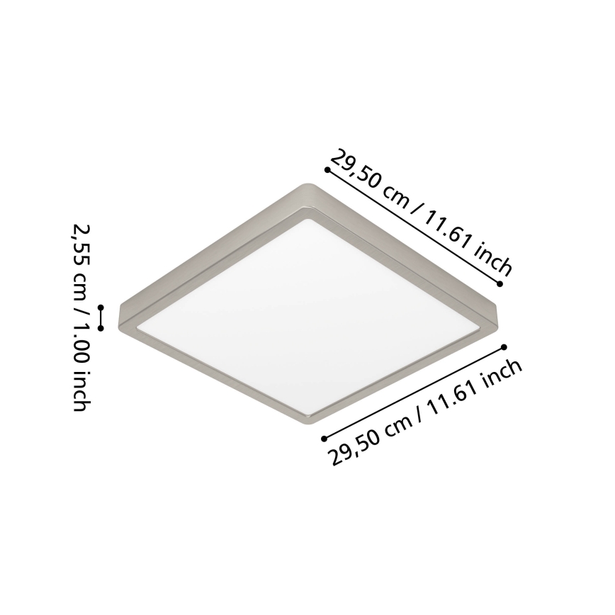 Eglo – Plafonieră LED RGBW cu funcție dimmer pentru baie, LED/13,5W/230V, 2700-6500K, 29,5x29,5 cm, IP44, crom mat